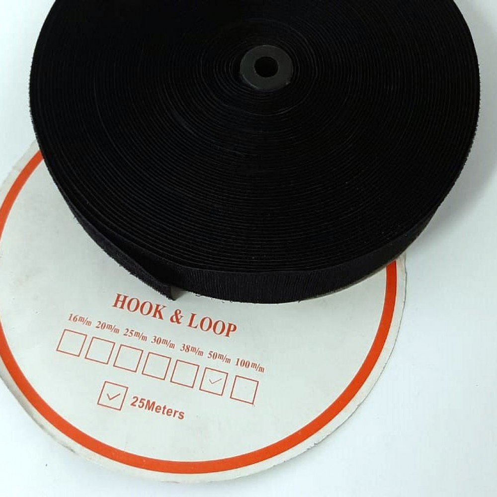 Fecho de Contato Macho e Femea 50mm X 25m - Hook and Loop 2 Rolos
