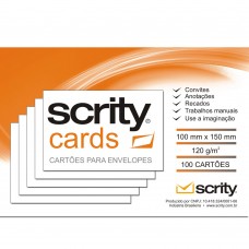Cartões Branco para Envelopes Carta 100mmx150mm 120g 10Pcts com 100 - Scrity
