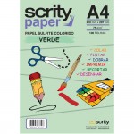 Papel Colorido Verde A4 210mmx297mm 75g 1Pct - Scrity